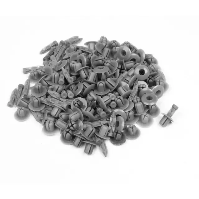 Coche empuje plástico gris anclaje de remaches clips Defensa 7mm agujero 100pcs