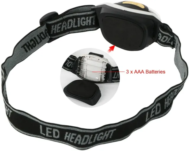 Trixes LED Taschenlampe rot & weiß Licht NEU Angeln Camping Outdoor Kopftasche 2
