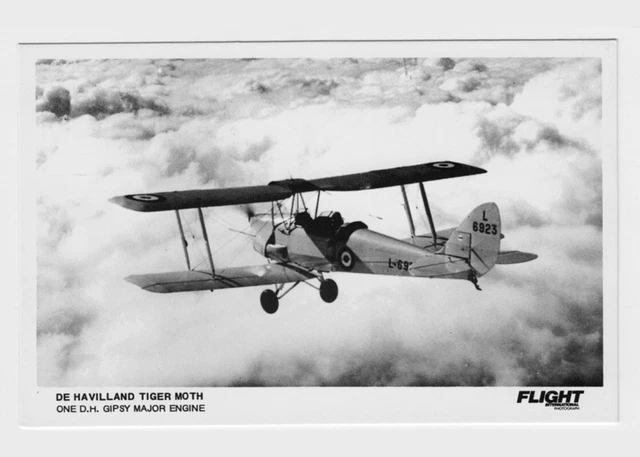 Flight Photo - de Havilland Tiger Moth postcard