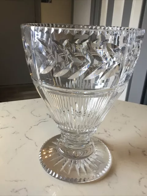 A Beautiful Large Antique, Hand Blown Cut Glass Vase Circa 1900.