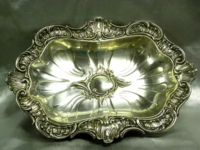 Ancienne Coupe Corbeille Plat Metal Argente Style Rocaille Louis Xv Art La Table