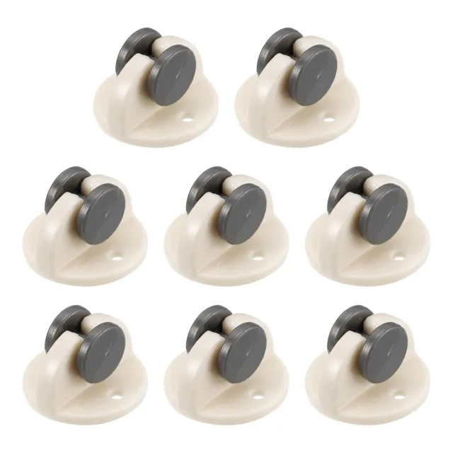 Mini Caster Wheels, Plastic Paste Pulley for Trash Can, Container (8Pcs, White)