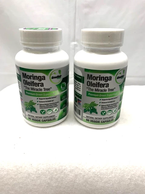 *LOT OF 2*Moringa Oleifera The Miracle Tree-GreeNatr- 60CT each- Exp 3/24*New