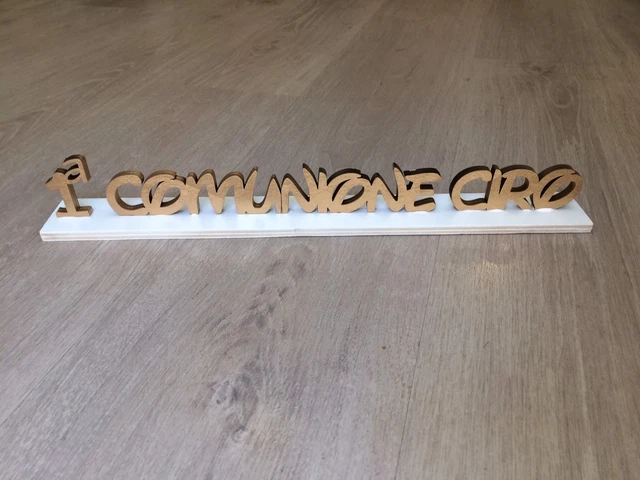 Scritta Prima Comunione In Legno SCRITTA DISNEY IN LEGNO - PRIMA COMUNIONE CON NOME - 40 Cm EUR 22,90