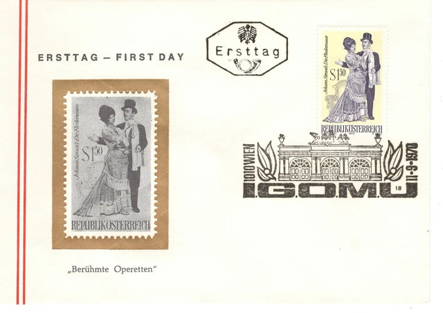 FDC Österreich Berühmte Operetten 1970 6 Umschläge