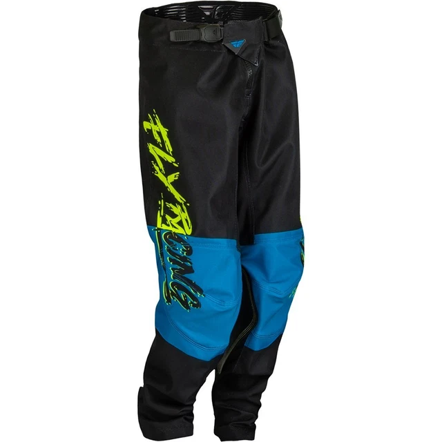 FLY Kinetic Khaos Kids Motocross Pants Black Yellow Enduro Crosspants Quad ATV