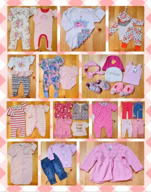 🧸Size 000~Baby Girls Bulk WINTER Clothing Bundle~Bonds Etc~Some NEW~FREE POST🩷