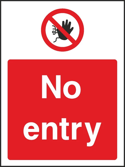 NO ENTRY SIGNS Stickers Prohibited Caution Warning Danger [V6PACC0028 ...