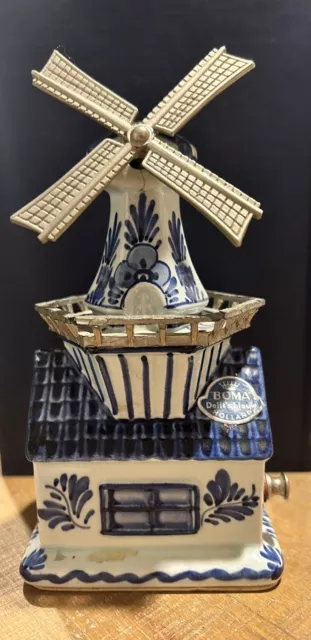 Boma Delft’s Blauw Holland Reuge Windmill Music Box - Daar Bij Die Molen