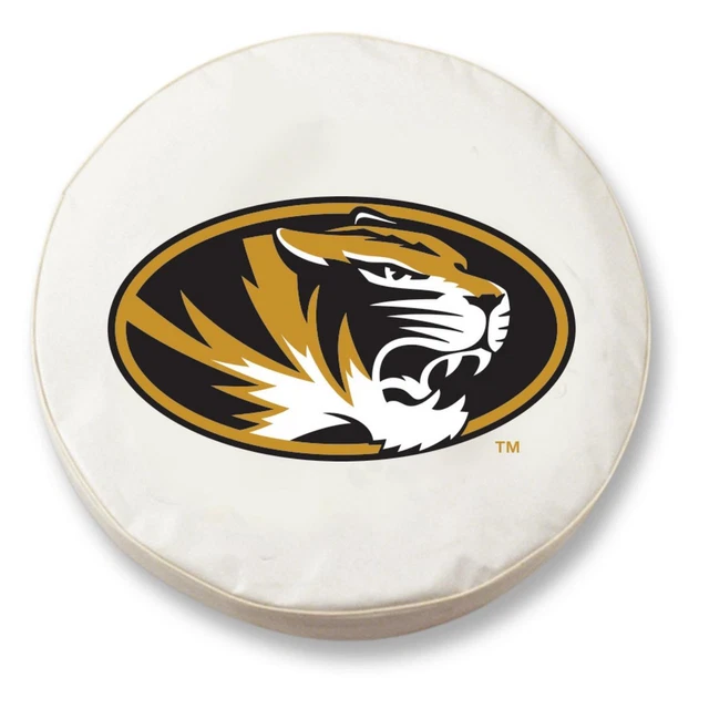 Holland Bar Stool Tire Cover With White Vinyl Finish TCD10MizzouWT