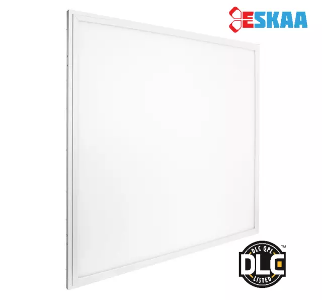 Lot of 2 ESKAA 2'x2' Edge Lit 40W 3000K 4100 Lumens White Frame LED Flat Panels