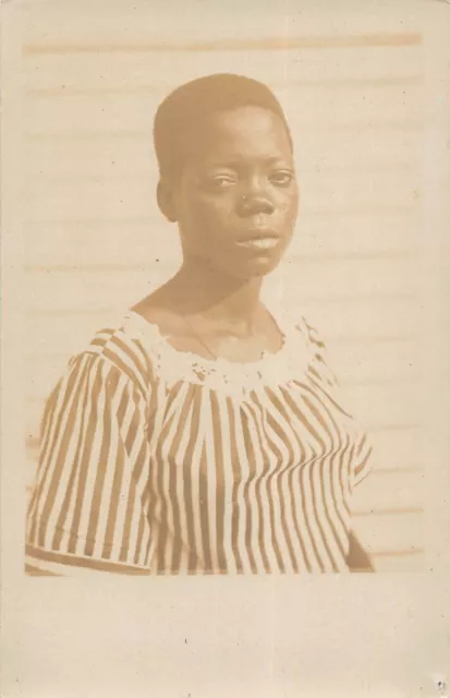 Cpa Afrique Types Africains Carte Photo Profil D'une Femme Noire Ethnique N°3