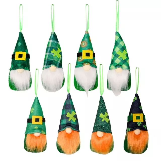 Saint Patricks Day Ornaments Gnome for Doll Pendants Set of 4 Plush Dolls Decor