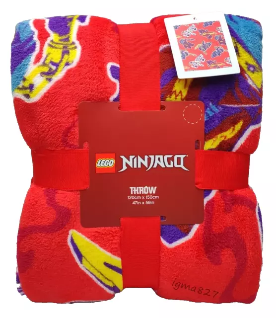 Lego Ninjago Kids Soft Fleece Throw Blanket 120cm x 150cm Primark