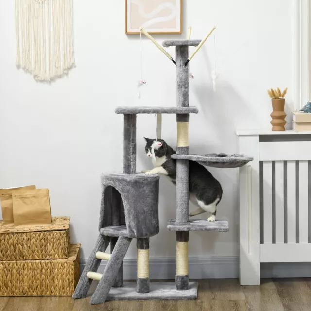 Cat Tree Cat Tower Cat Condo with Scratching Posts & Ladder for Cats Kittens