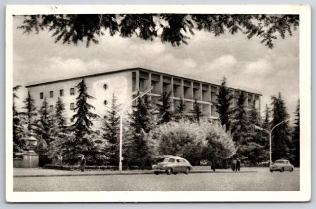 Hotel Datji Street View Tirana Albania 1940s B&W Chrome Postcard K6