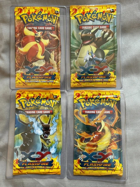 EMPTY Pokemon TCG XY Flashfire Booster Packs X4 - Art Set