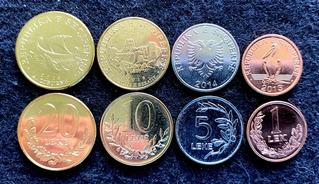 Albania 4 Coins Set 1, 5, 10, 20 Leke 2013-2018 UNC World Coins