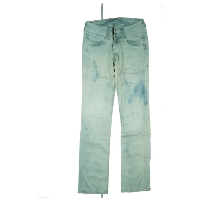 Pepe Jeans Venus Dritto Pantaloni Stretch Used Look Destroyed W27 L34 Acido Blu