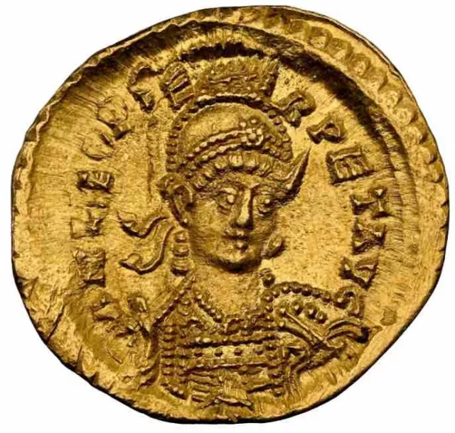 NGC Ch AU GOLD Leo I 457-474 AD, Byzantine Eastern Roman Empire AV Solidus Coin