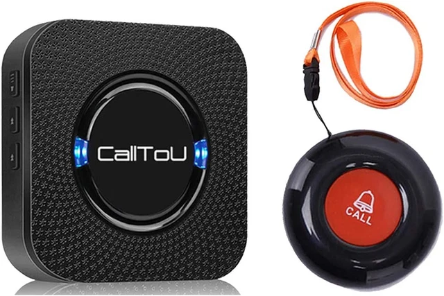 Calltou Caregiver Pager Wireless Call Bell Alert Button for Seniors/Elderly/Pati