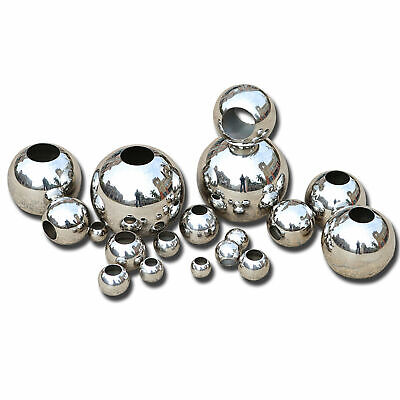 Stainless Steel Round Spacer Beads Silver Art Hobby Jewellery 3mm-60mm