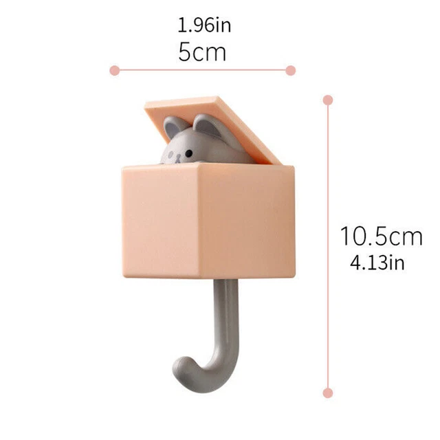 Cute Cat Hook Seamless Washroom Bedroom Door Hanger Key Umbrella Towel Cap Hook 3