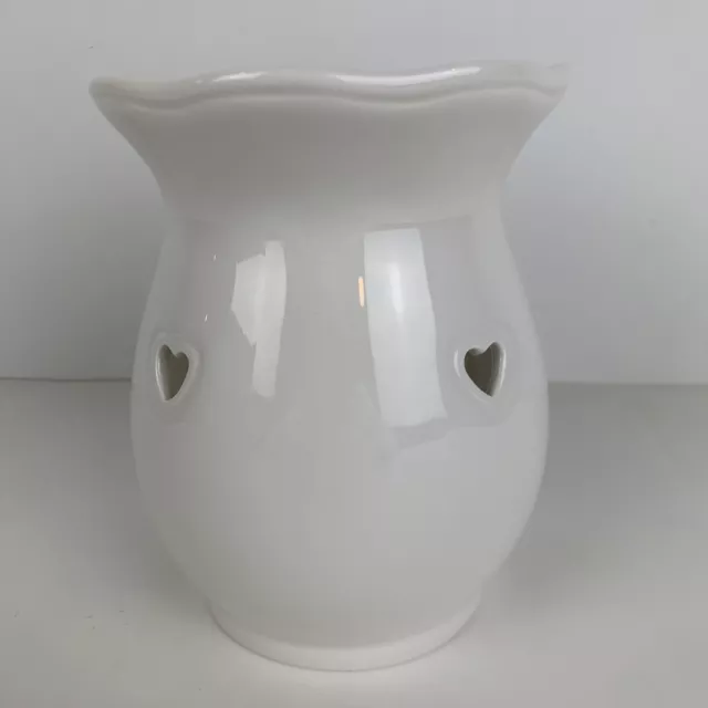 Partylite Teapot Candle Warmer Wax Melts Sidewalk Café Ceramic Aroma Scent  White