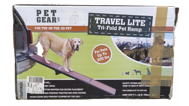 Pet Gear Travel Lite Tri Fold Pet Ramp - Chocolate