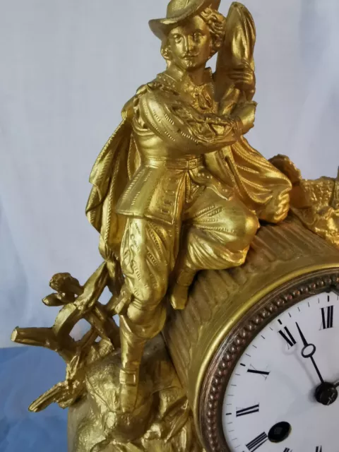 Schöne Pendule Kaminuhr Figurenuhr Mit Figurine Volle Funktion 3