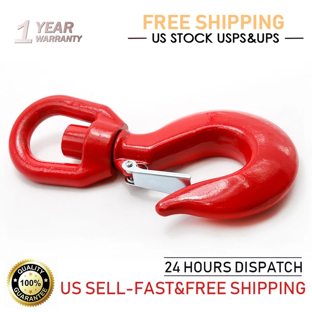 15-Ton Locking Swivel Hook Heavy Duty Swivel Lifting Hook Rigging for Hoisting