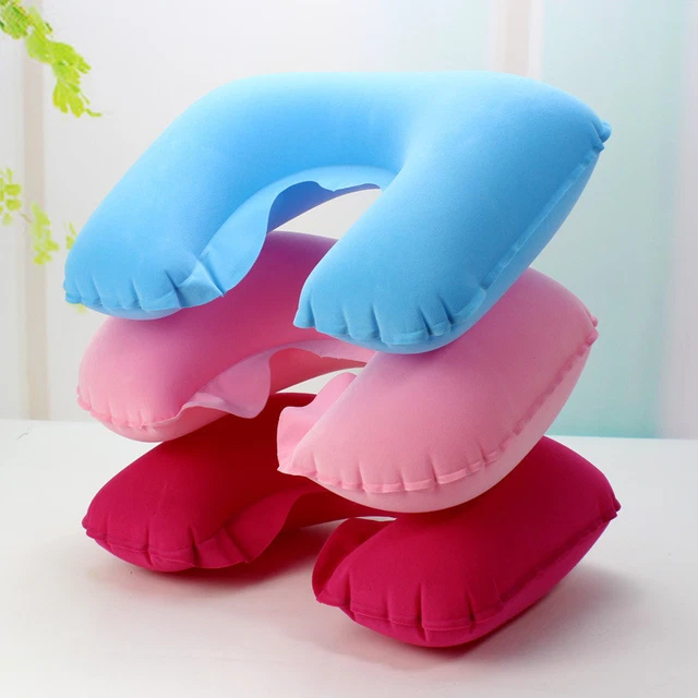 1X Portable Inflatable Flight Pillow Neck U Rest Air Cushion 3