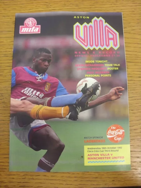 28/10/1992 Aston Villa v Manchester United [Football League Cup] . Any faults wi