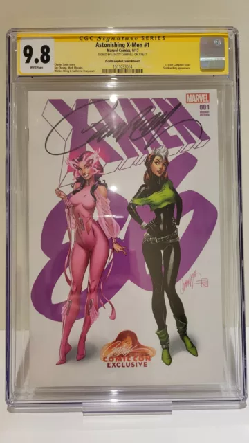 🔥 Astonishing X-Men #1 CGC 9.8 SS Variant Cover D signed by J. Scott Campbell