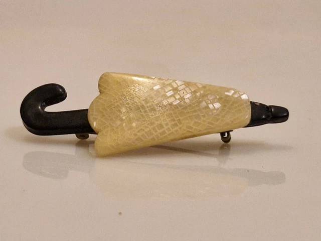tourne broche parapluie ancien broche panier mécanisme d'horlogerie hauteur 7 cm