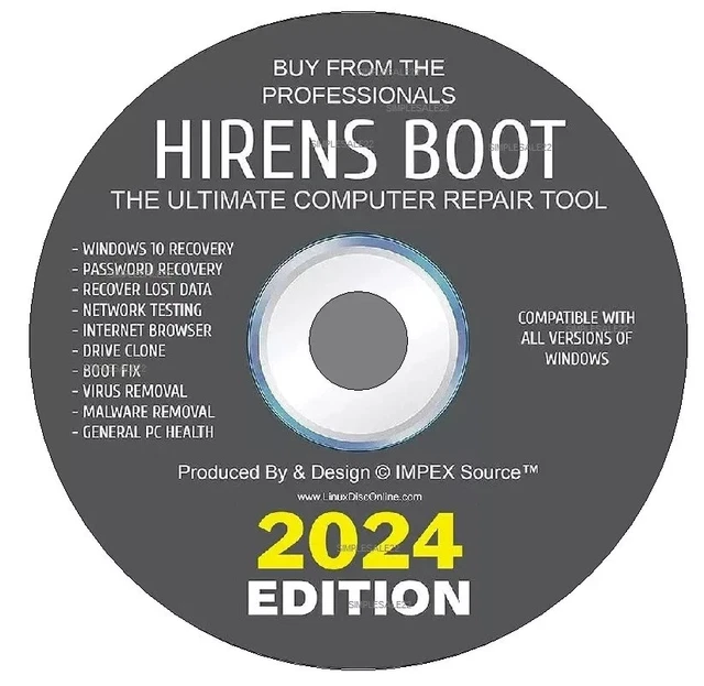 HIREN’S BOOT CD PE (v1.0.1) x64 Windows 10 Diagnose & Repair PC Laptop ...
