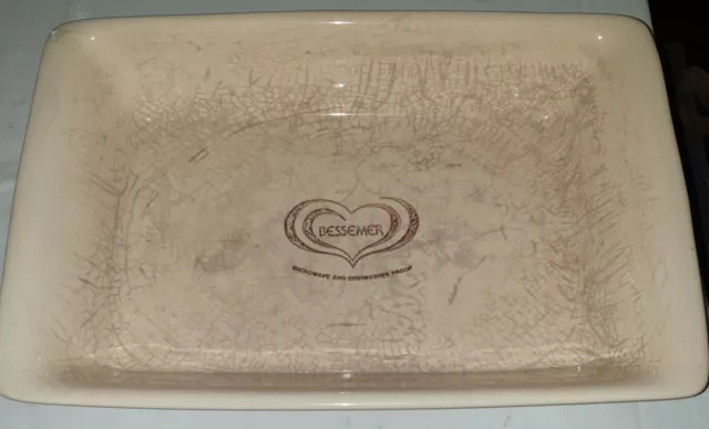 VINTAGE BESSERMER STONEWARE Large Rectangular Lasagne Baking Dish
