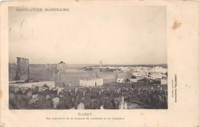 Cpa Maroc Rabat Vue Exterieure De La Caserne De Cavalerie Et Du Cimetiere