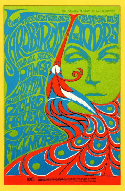 The DOOrS YardbirdS BG75 BiLL Graham FiLLmore WeSt 1967 PoStcard