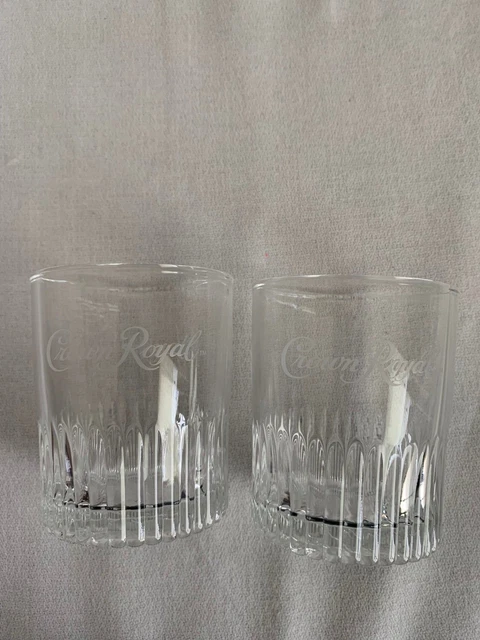 Crown Royal Glasses Set of Two Embossed 8oz Cups