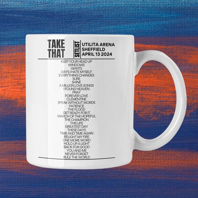 TAKE THAT UTILITA Arena Sheffield April 2024 Setlist Mug £14.99