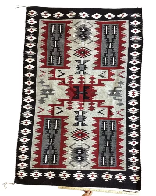 Charlene Begay, Navajo Handwoven Rug, Storm Pattern, Wool, 85” x 57” 3