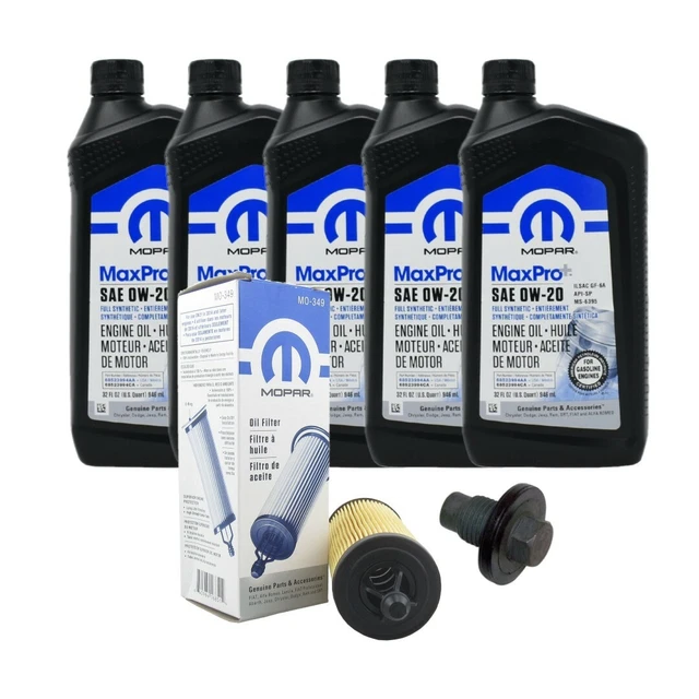 MOPAR 0W20 OIL Change Kit W/ Drain Plug For 18+ Jeep Wrangler JL