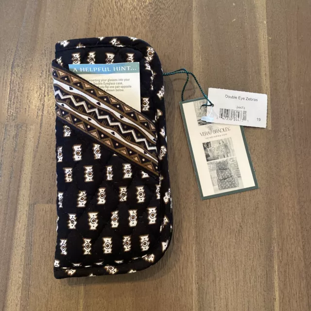 Vera Bradley Double Eyeglass/Sunglass Sleeve retired Zebra pattern