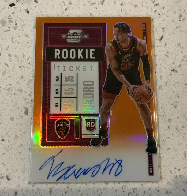 Isaac Okoro 2020-21 Contenders Optic ORANGE PRIZM /25 SSP Variation RC Auto RARE