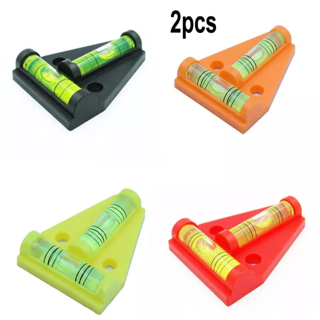 2PC Two Way T-Shape Mini Leveller Bubble Spirit Level For Pictures TVS Caravan