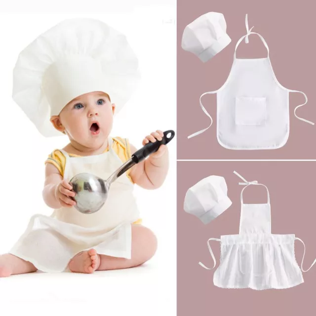 up Photo Baby Kids Costumes Cook Costume Photography Prop Baby Chef Apron Hat