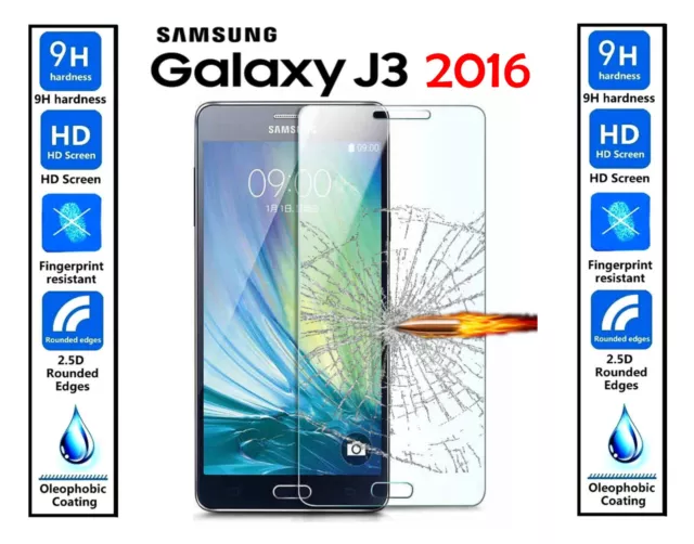 Genuine 100% TEMPERED GLASS ULTRA HD Screen Protector For Samsung Galaxy J3 2016