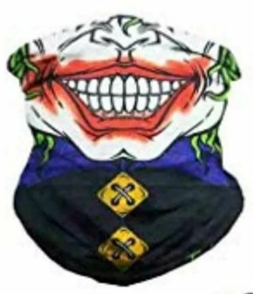 Skull Clown Face Shield Shields Bandana Fishing Durag Neck Scarf Headwear Masks