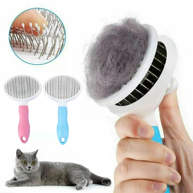 Pet Dog Cat Brush Grooming Slicker Self Cleaning Slicker Brush Massage Hair Comb